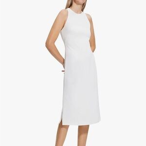 Theory 10 X Back White Sleeveless Midi Dress